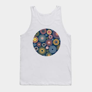 Colorful circles on dark blue seamless pattern Tank Top